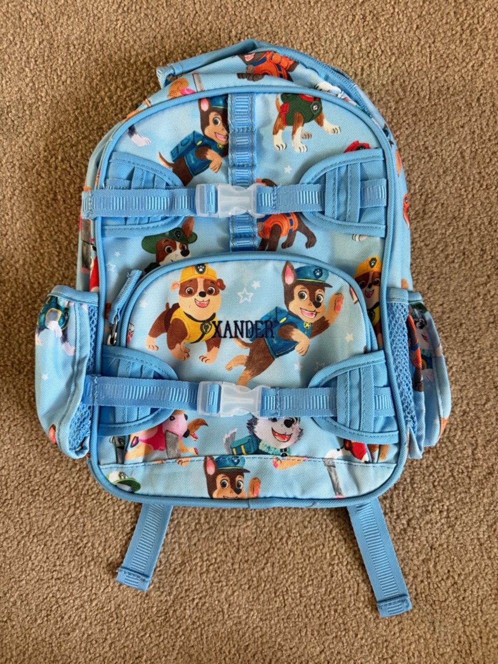 Pottery Barn Kids Blue and Gray Paw Patrol Labeled Backpack